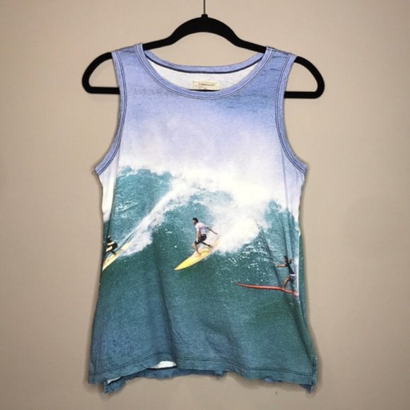 CURRENT/ELLIOTT Santa Cruz Days The Muscle Tee Surf Graphic Print top - Picture 9 of 9